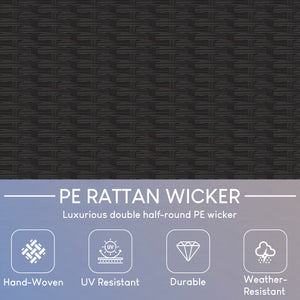 Islay 6 Seater Rattan Set, Black UKFR