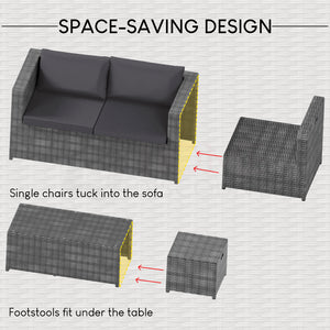 Islay 6 Seater Rattan Set, Grey UKFR