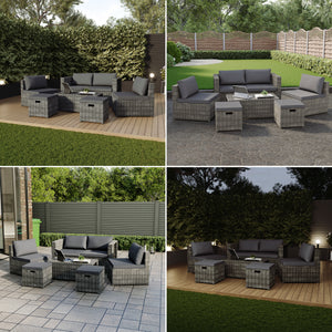Islay 6 Seater Rattan Set, Grey UKFR