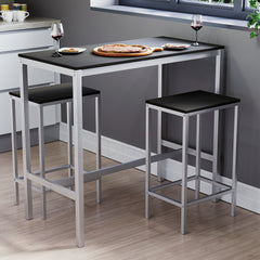 Roslyn 2 Seater Bar Table Set, Black