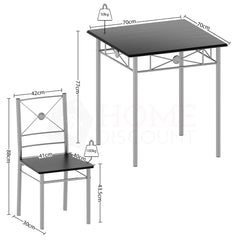 Roslyn 2 Seater Dining Set, Black