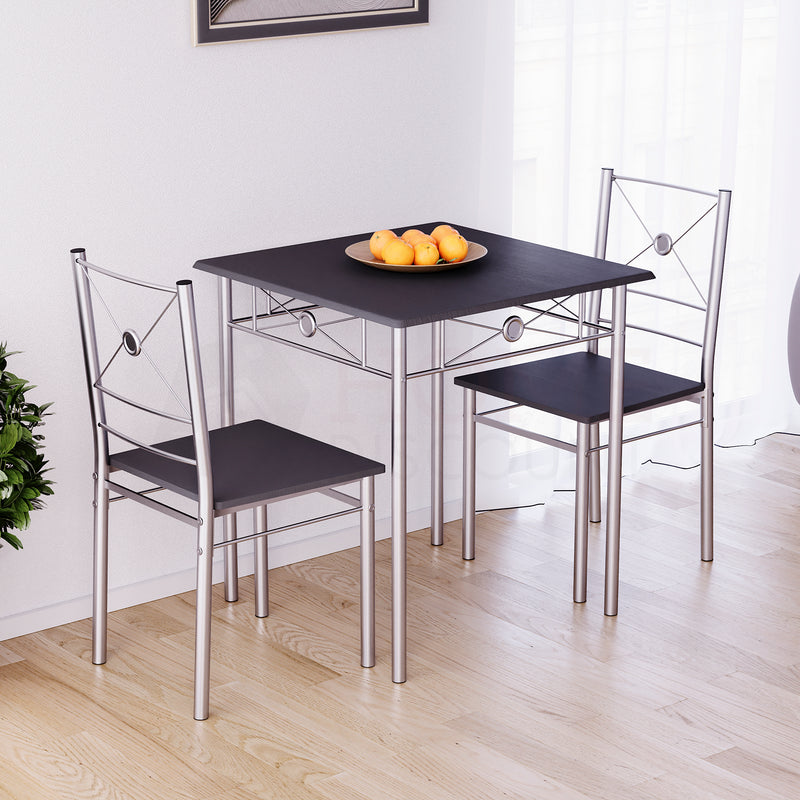 Roslyn 2 Seater Dining Set, Black