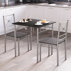 Roslyn 2 Seater Dining Set, Black