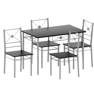Roslyn 4 Seater Dining Set, Black