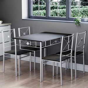 Roslyn 4 Seater Dining Set, Black