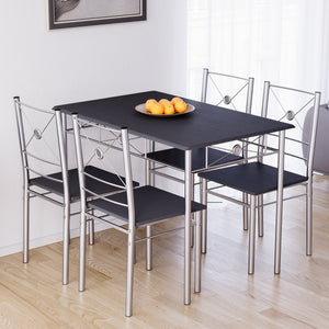 Roslyn 4 Seater Dining Set, Black