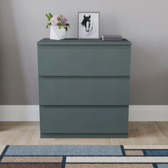 Denver 3 Drawer Chest, Jasper Green