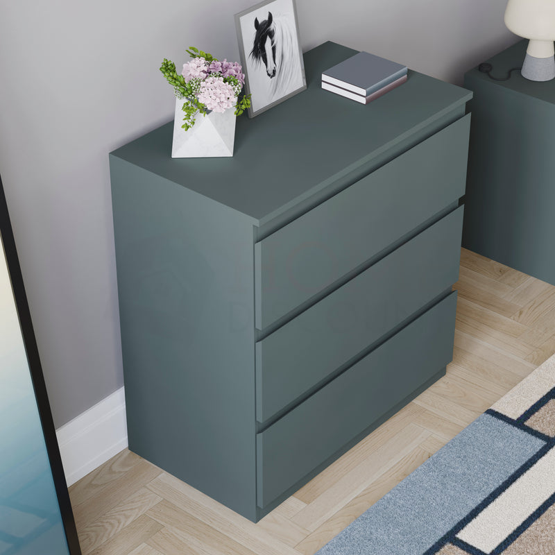 Denver 3 Drawer Chest, Jasper Green