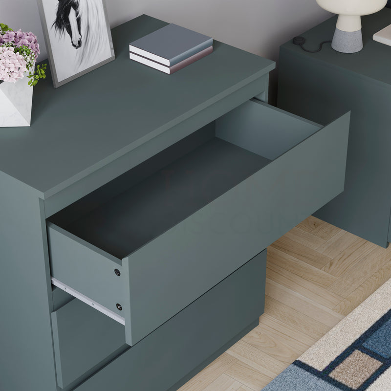 Denver 3 Drawer Chest, Jasper Green