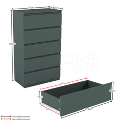 Denver 5 Drawer Chest, Jasper Green