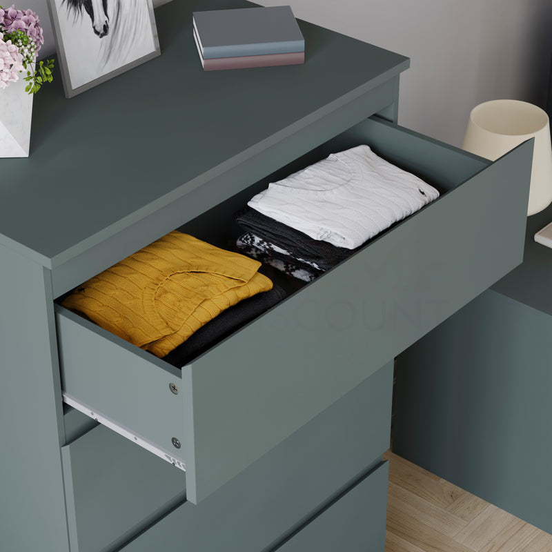 Denver 5 Drawer Chest, Jasper Green