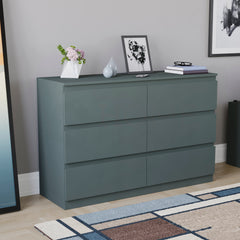 Denver 6 Drawer Chest, Jasper Green