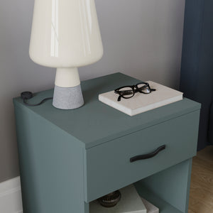 Riano 1 Drawer Bedside Chest, Jasper Green
