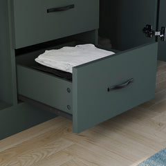 Riano 3 Door 2 Drawer Mirrored Wardrobe, Green