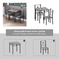 Roslyn 2 Seater Dining Set, Concrete Grey