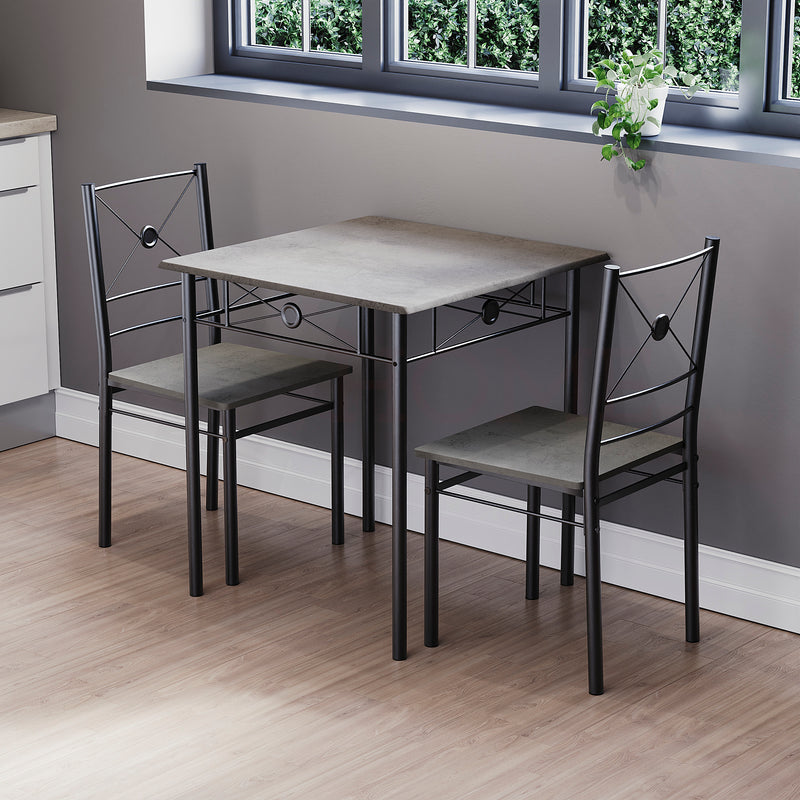Roslyn 2 Seater Dining Set, Concrete Grey