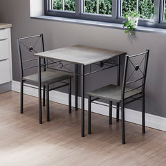 Roslyn 2 Seater Dining Set, Concrete Grey