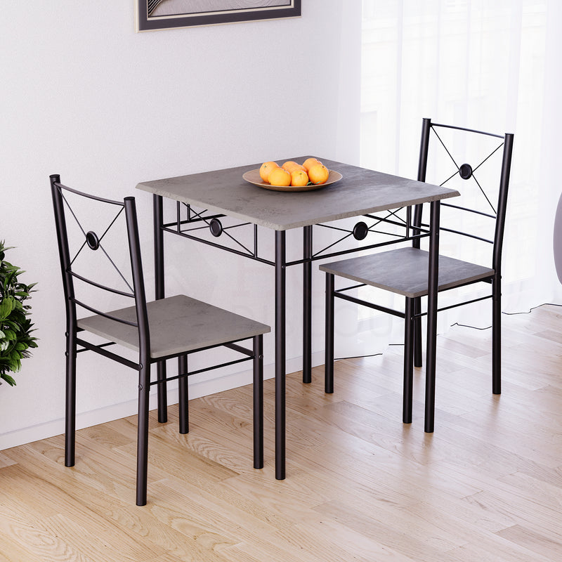 Roslyn 2 Seater Dining Set, Concrete Grey