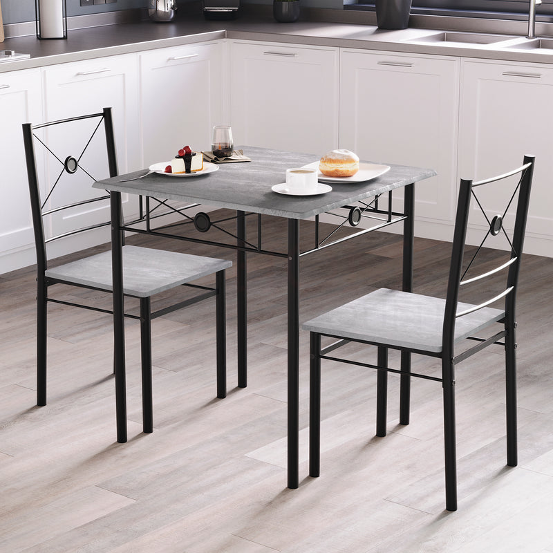 Roslyn 2 Seater Dining Set, Concrete Grey