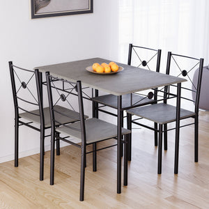 Roslyn 4 Seater Dining Set, Concrete Grey