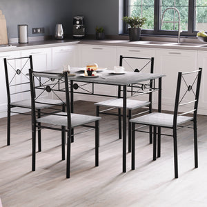Roslyn 4 Seater Dining Set, Concrete Grey