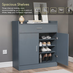 Dalby 2-Door 1-Drawer Shoe Cabinet, Grey
