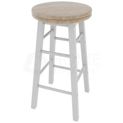 Wooden Revolving Bar Stool, White