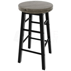 Wooden Revolving Bar Stool, Black