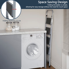 4 Step Ladder With Anti-Slip Mat, Grey