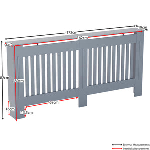 Chelsea Radiator Cover, Dark Grey, Extra Large