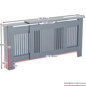 Chelsea Adjustable Radiator Cover, Dark Grey