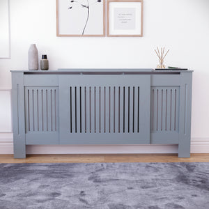 Chelsea Adjustable Radiator Cover, Dark Grey