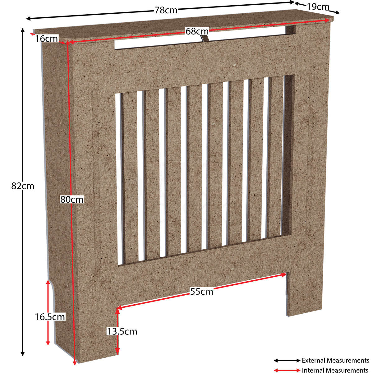 Chelsea Radiator Cover, Unfinished, Small