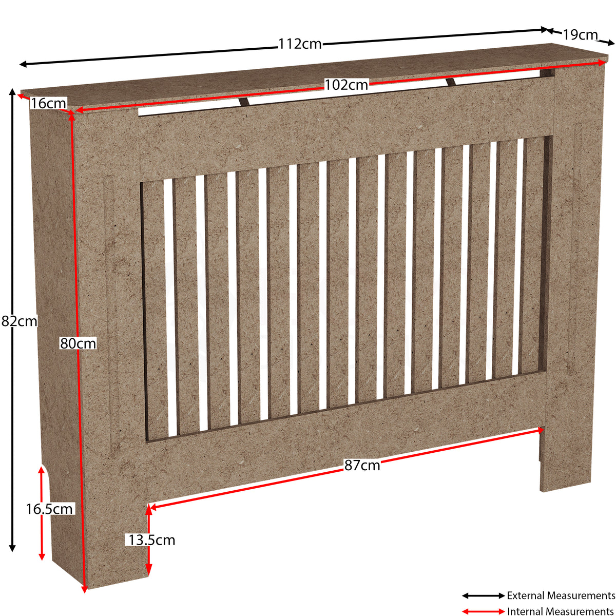 Chelsea Radiator Cover, Unfinished, Medium