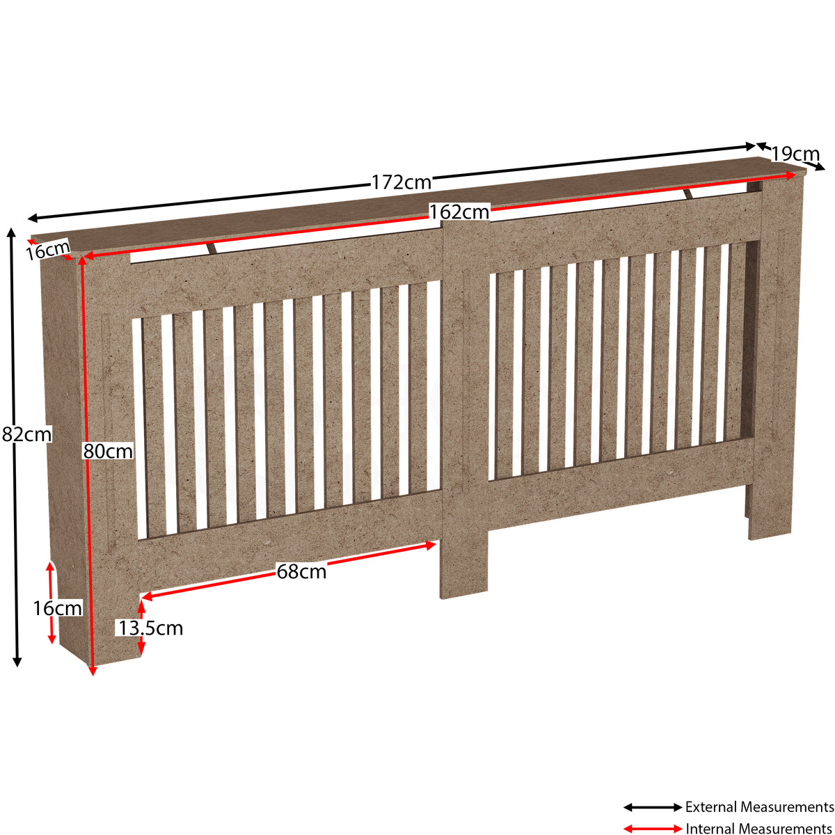 Chelsea Radiator Cover, Unfinished, Extra Large