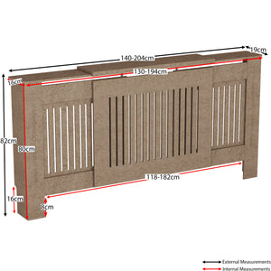 Chelsea Adjustable Radiator Cover, Unfinished