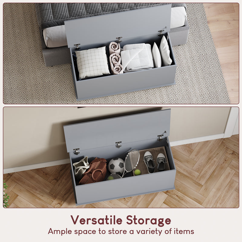 Leon Storage Ottoman - Grey