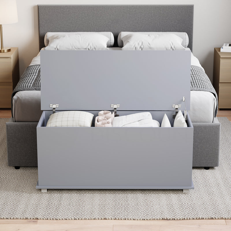 Leon Storage Ottoman - Grey
