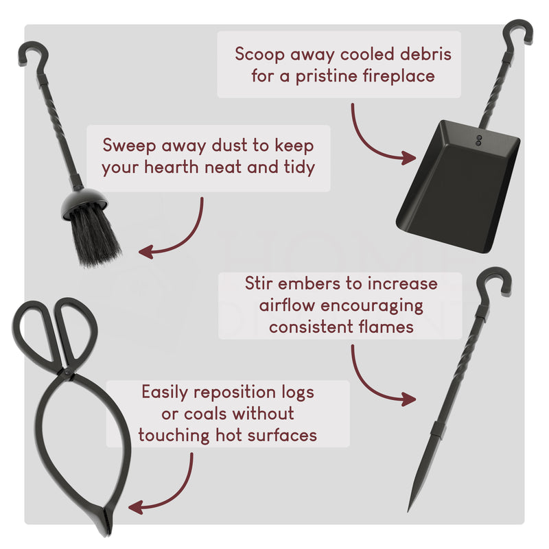 5-Piece Fleur De Lys Companion Set - Black