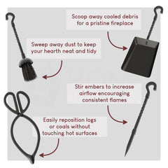 5-Piece Fleur De Lys Companion Set - Black