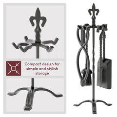 5-Piece Fleur De Lys Companion Set - Black