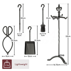 5-Piece Fleur De Lys Companion Set - Black