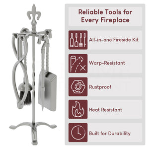 5-Piece Fleur De Lys Companion Set - Pewter
