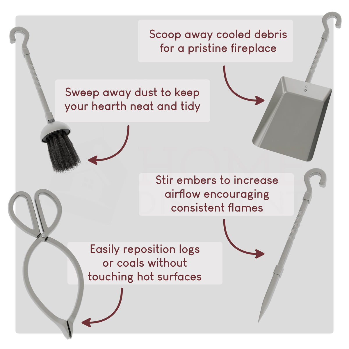 5-Piece Fleur De Lys Companion Set - Pewter
