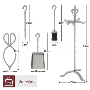 5-Piece Fleur De Lys Companion Set - Pewter