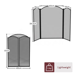 Selby 3-Panel Fire Guard - Black
