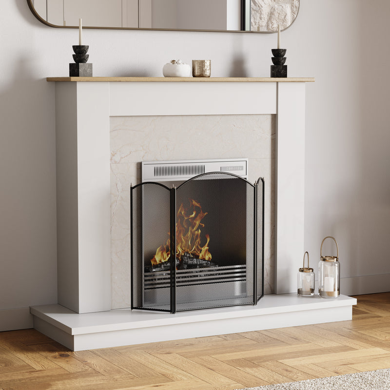 Selby 3-Panel Fire Guard - Black