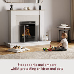 Denton 3-Panel Fire Guard - Pewter