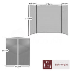 Denton 3-Panel Fire Guard - Pewter
