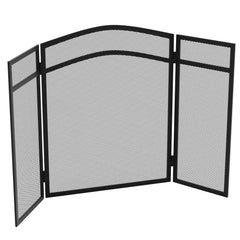 Milton 3-Panel Fire Guard - Black